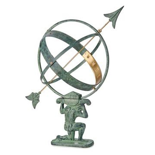 Weatherproof Atlas Armillary Sundial Sculptural Tell Time Outdoor Statue
